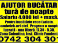 Ajutor bucatar tura de noapte
